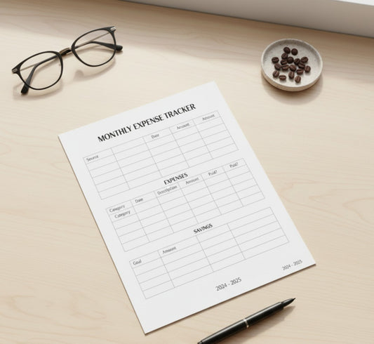 Budget Planner Printable PDF | Monthly Expense Tracker, Savings & Finance Planner