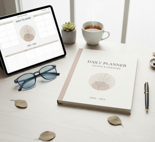 Daily Planner Printable PDF | Productivity Planner for Tasks, Goals & Time Management
