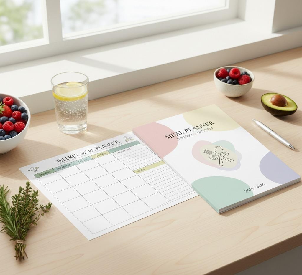 Meal Planner & Diet Tracker Printable | Weekly Meal Plan, Grocery List & Nutrition Tracker