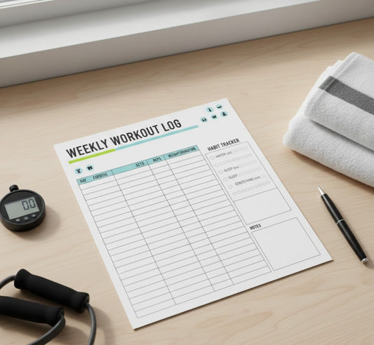 Fitness & Workout Planner Printable | Gym Log, Habit Tracker & Health Planner PDF